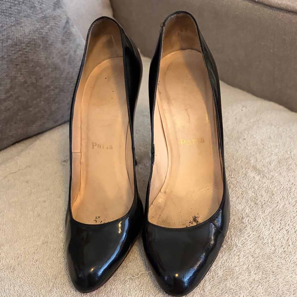 Christian Louboutin Black Leather Heels - Picture 10 of 11